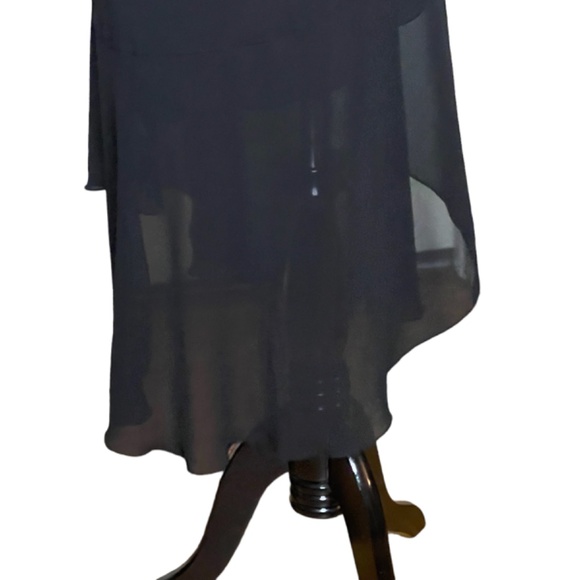 Black Whimsygoth Fairy Beaded Maxi Slip Dress with Asymmetrical Hem Size M - Picture 4 of 7